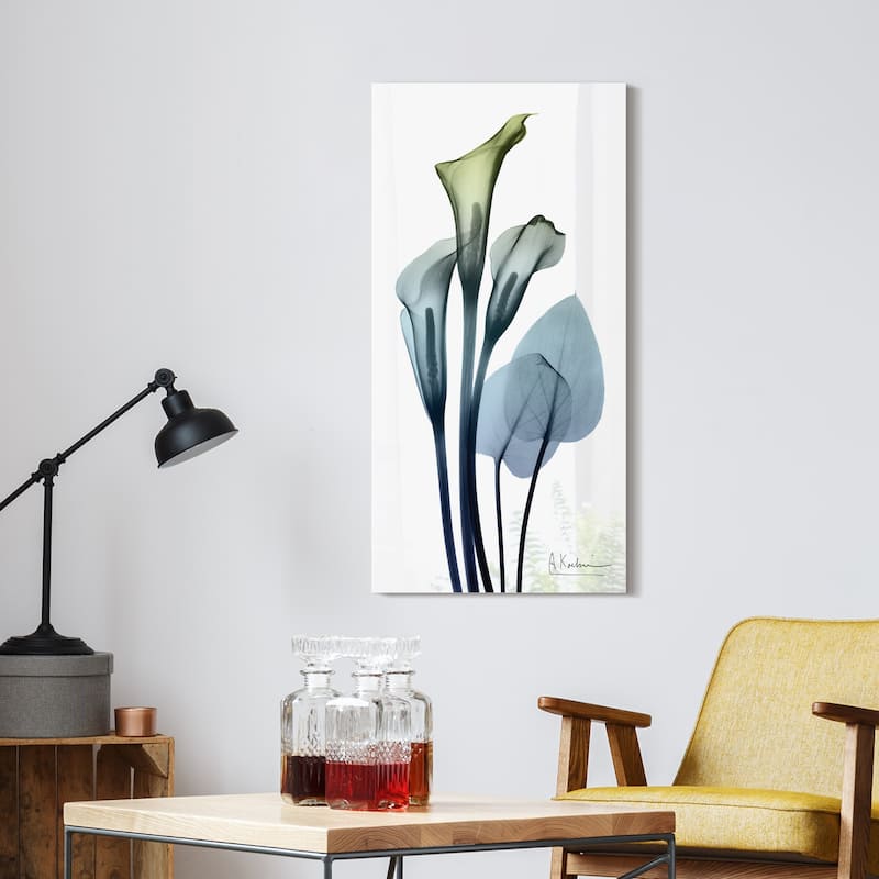 "Calia Lily" Frameless Free Floating Tempered Glass Panel Graphic Wall Art