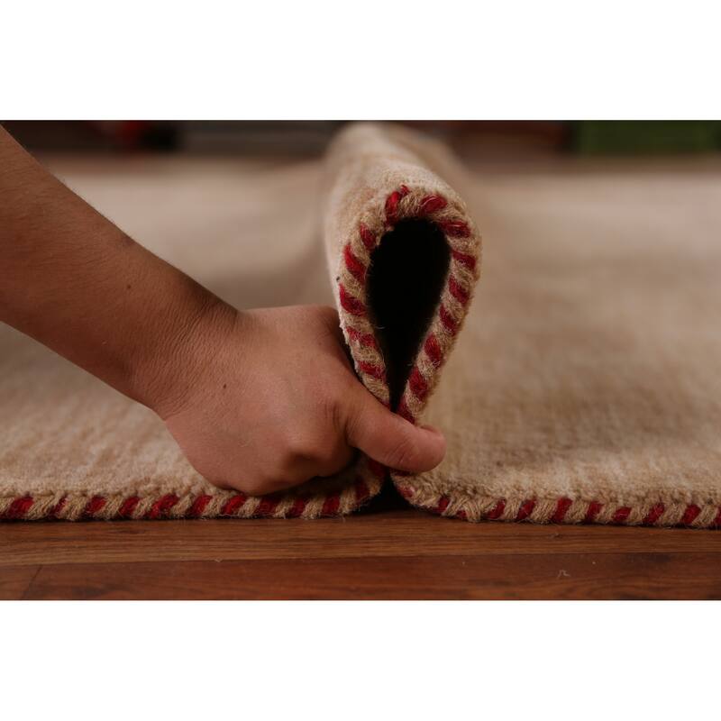 Hand Knotted Oriental 100% Wool Carpet Tribal Tribal Brown Gabbeh Area Rug - 9' 9'' X 8' 2''