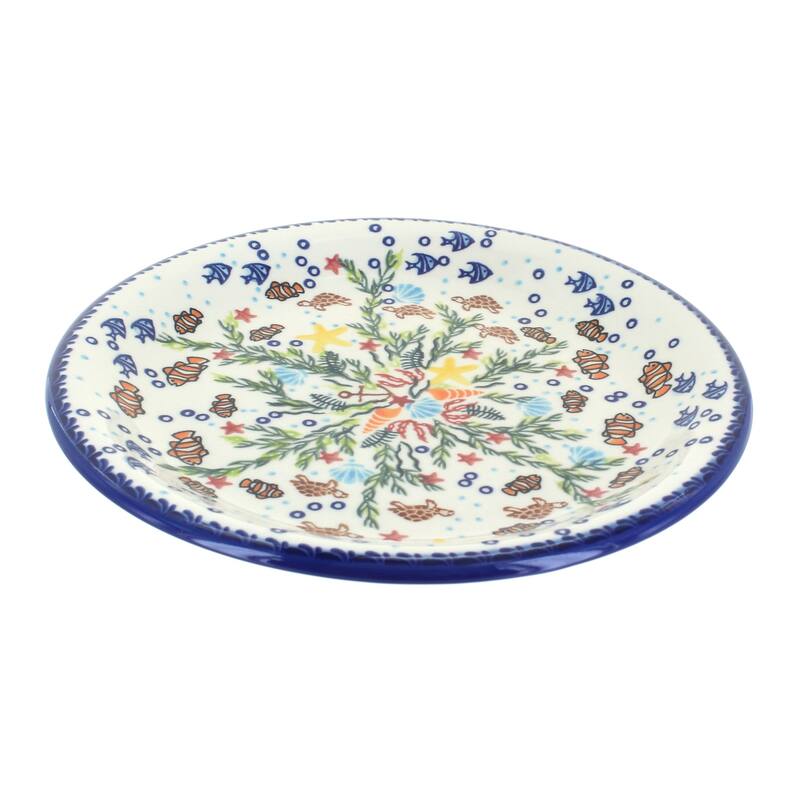 Blue Rose Polish Pottery Vena Dinner Plate - Atlantis