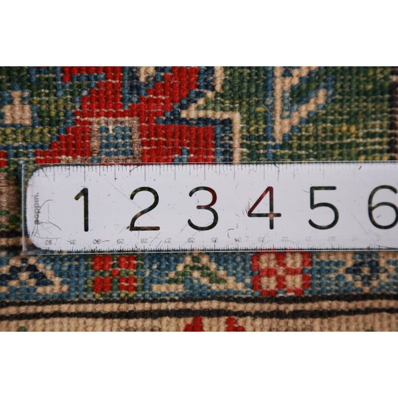 Green Kazak Oriental Foyer Rug Accent Handmade Wool Carpet - 2'0"x 3'0"
