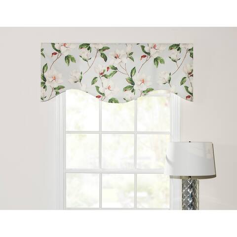 Magnolia Lane on grey background shaped valance