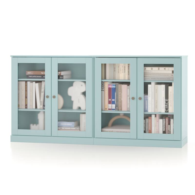 Palace Imports 100% Solid Wood 64" Sideboard with Frosted Glass Doors and Adjustable Shelves