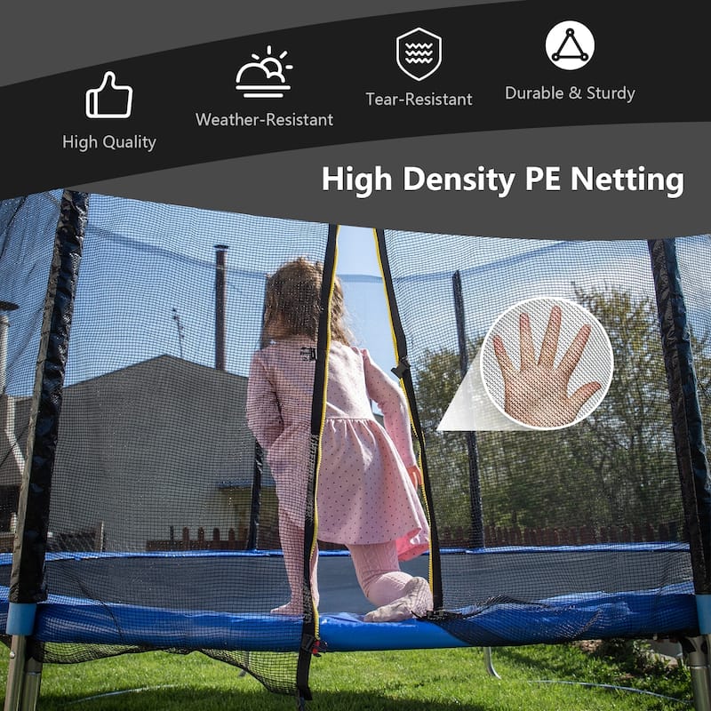 Black Trampoline Safety Replacement Protection Enclosure Net (Trampoline not included)