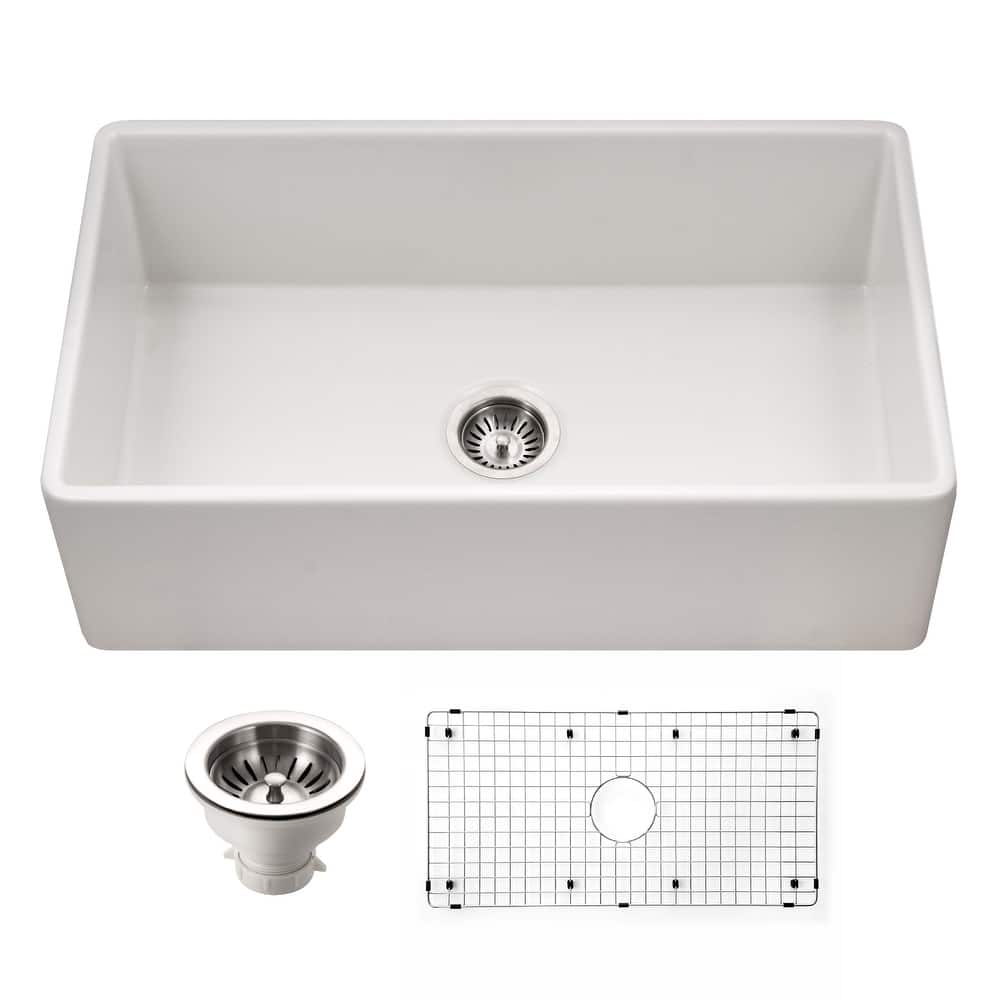 Houzer PTG-4318-C Platus 33" Farmhouse Single Basin Fireclay Kitchen