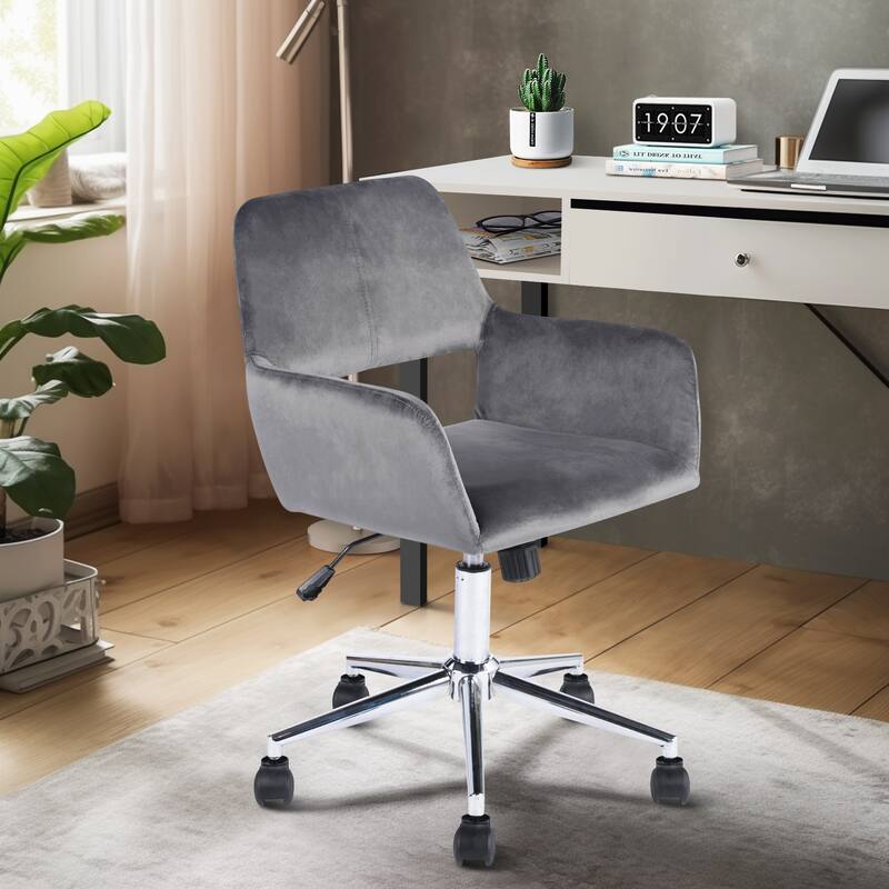 Homylin Modern Velvet Upholstered Task Chair with 360 Degree Swivel
