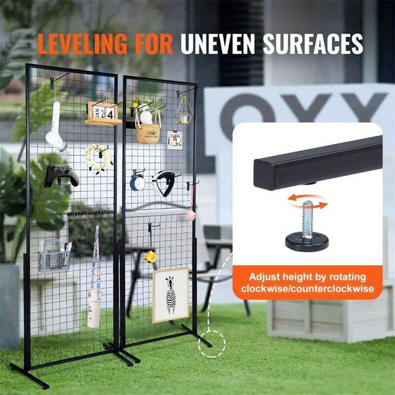 2' x 5.6' Grid Wall Panels Tower,2 Packs Wire Gridwall Display Racks