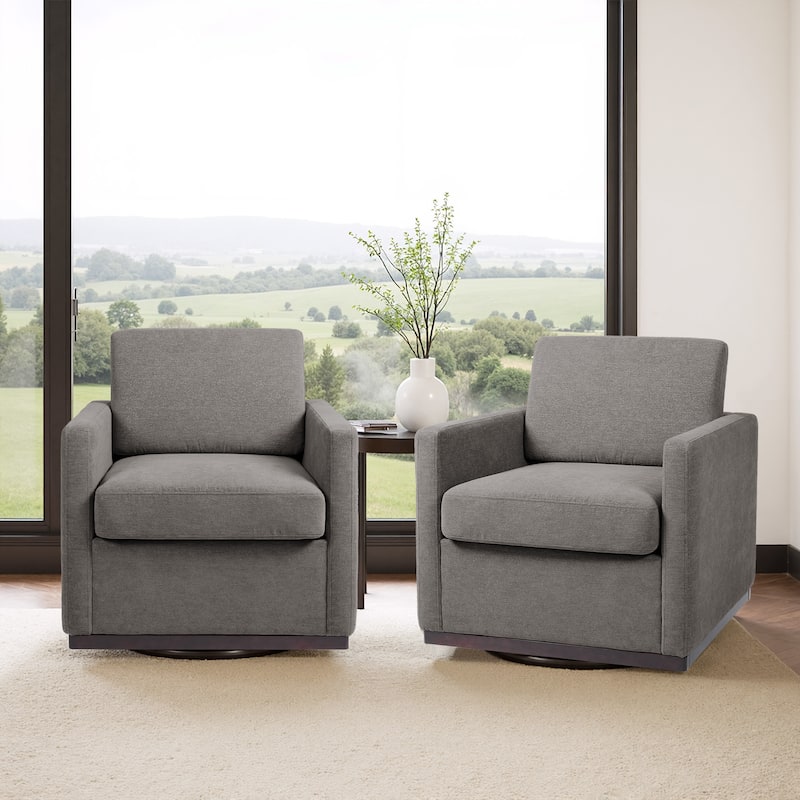 Set of 2 Modern Cozy Swivel Accent Chairs Upholstered Arm Chairs