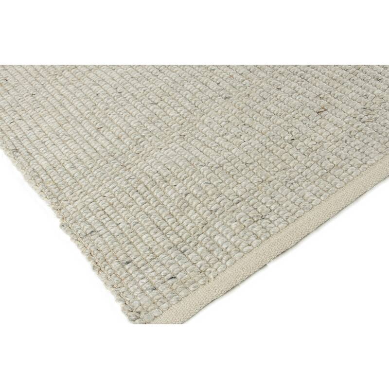EXQUISITE RUGS Hesse Handwoven Polyester/Cotton Light Silver Area Rug.