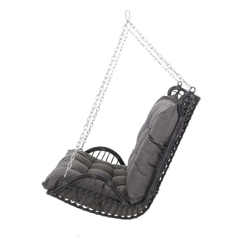 Arruda Outdoor Outdoor Wicker Porch Swing （ Only Swing ）with Cushions by Christopher Knight Home - 400 lb limit