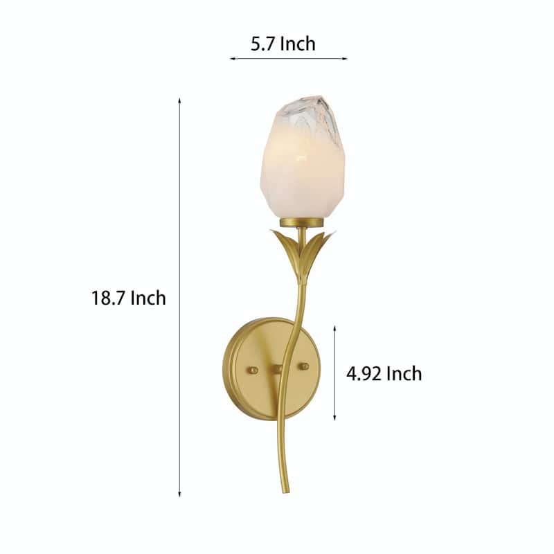 Acroma 1-Light Glass Shaded Dimmable Wall Sconce Ul Listed