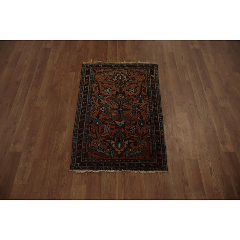 Hand Knotted Oriental 100% Wool Carpet Tribal Oranges & Rust Lilian Area Rug - 3' 0'' X 2' 0''