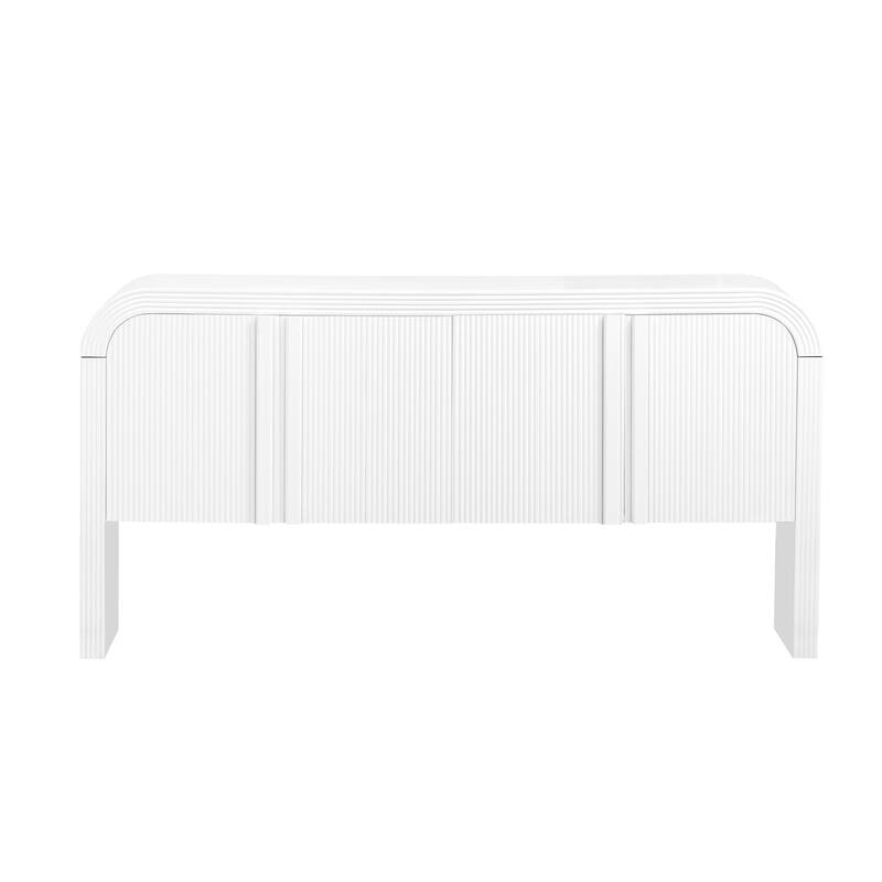 Striped Storage Cabinet with 4 Doors, Adjustable
