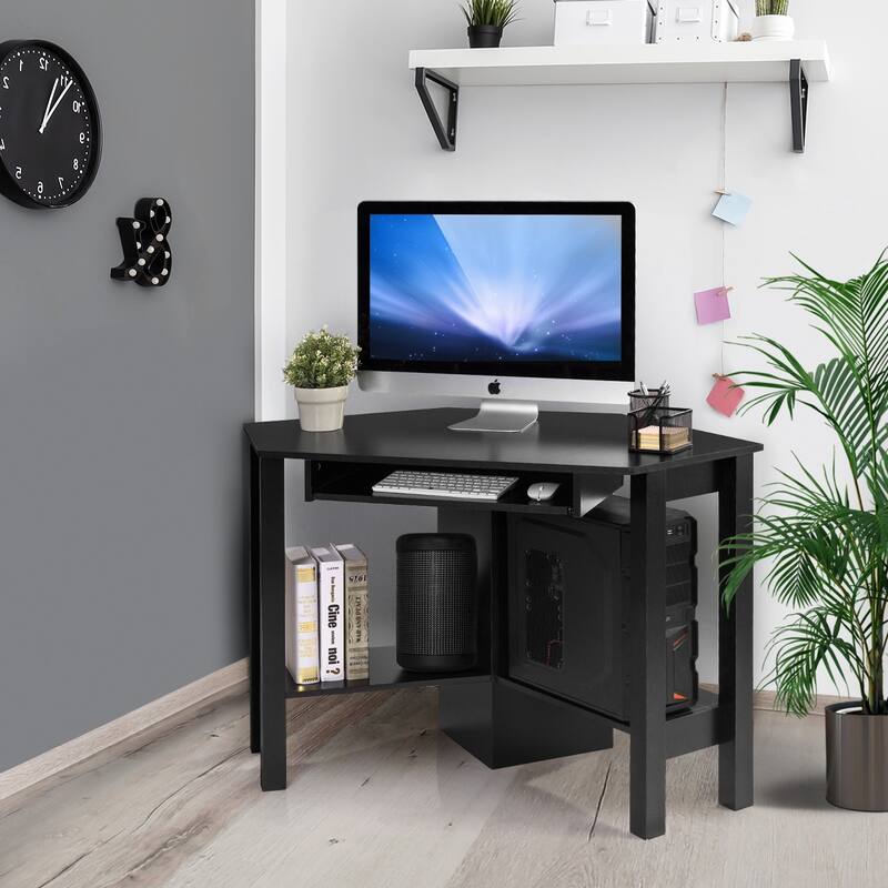 Wooden Corner Computer Desk with Drawer Office Study Table