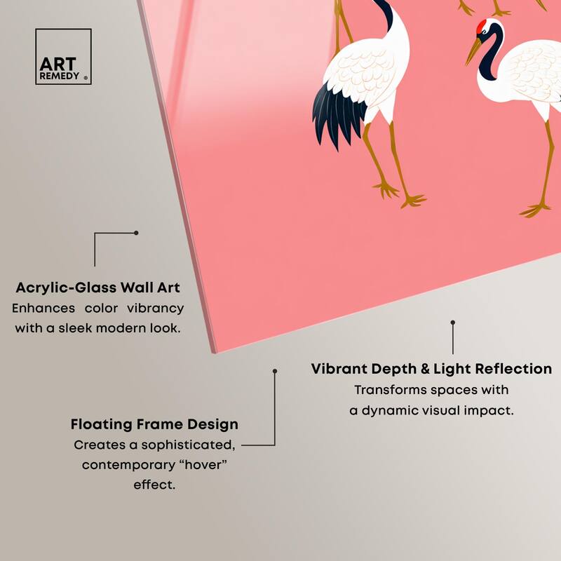 Crane Chorus Acrylic by Art Remedy, Ready to Hang