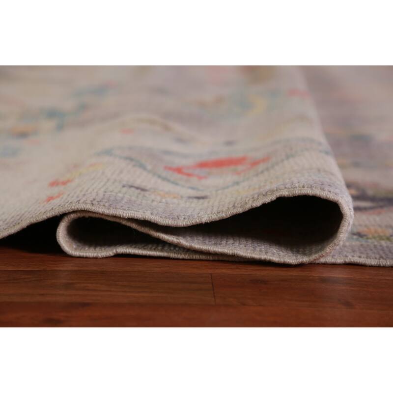 Hand Knotted Oriental 100% Wool Carpet Transitional All-Over Purples Oushak Area Rug - 12' 9'' X 8' 11''