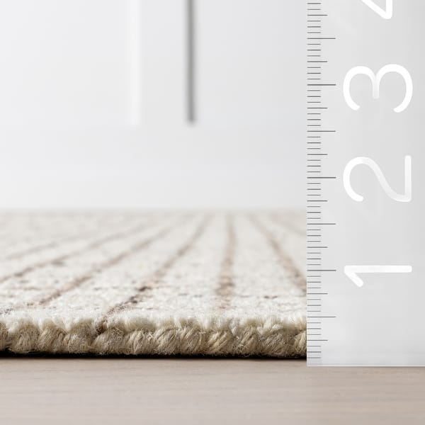 dimension image slide 6 of 10, Melrose Checked Wool Area Rug