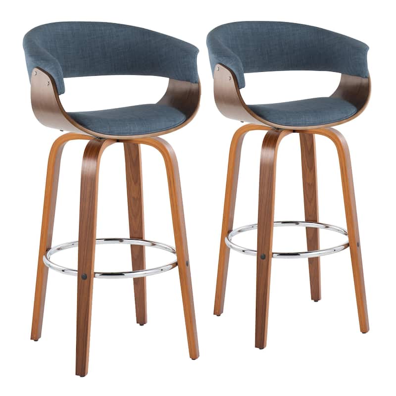 Carson Carrington Sauda 30" Fixed-Height Bar Stool with Bent Wood Legs (Set of 2)