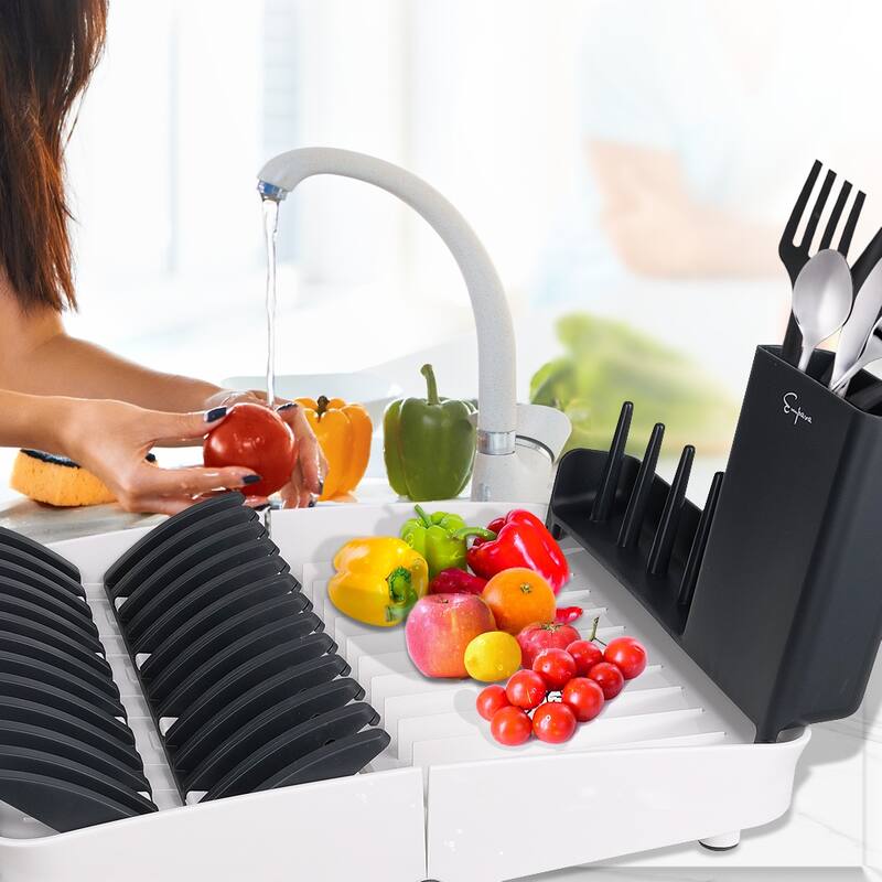 Foldable Countertop Dish Drying Rack with Drainer - 16.5" x 13.8"