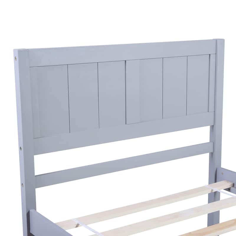 Wood Platform Bed Twin size Platform Bed with Headboard Bed Bath