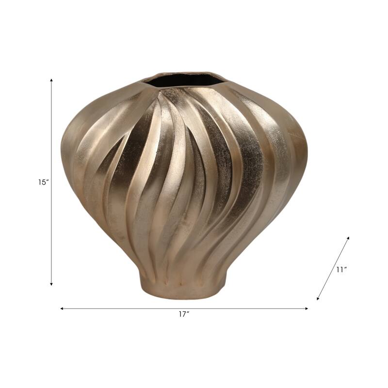 Aluminum Vase Twisted Sculptural Handcrafted Curved Contoured Shape