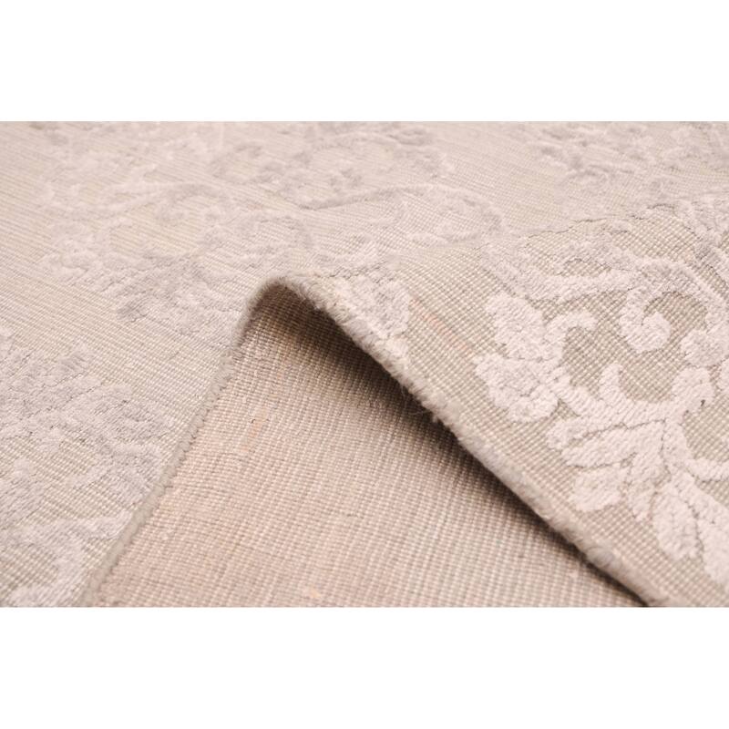 ECARPETGALLERY Hand Loomed Elysian Light Grey Viscose, Wool Rug - 9'10 x 13'3