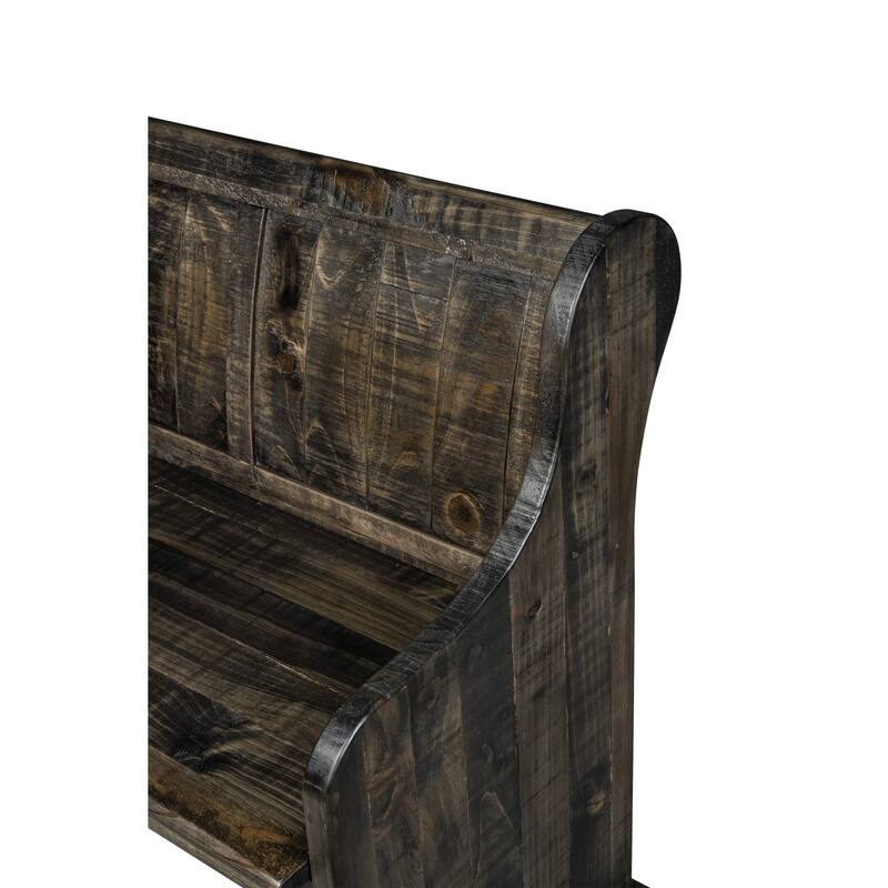 Magnussen Home Bellamy Peppercorn Bench - 67.75"W x 20.5"D x 34.38"H