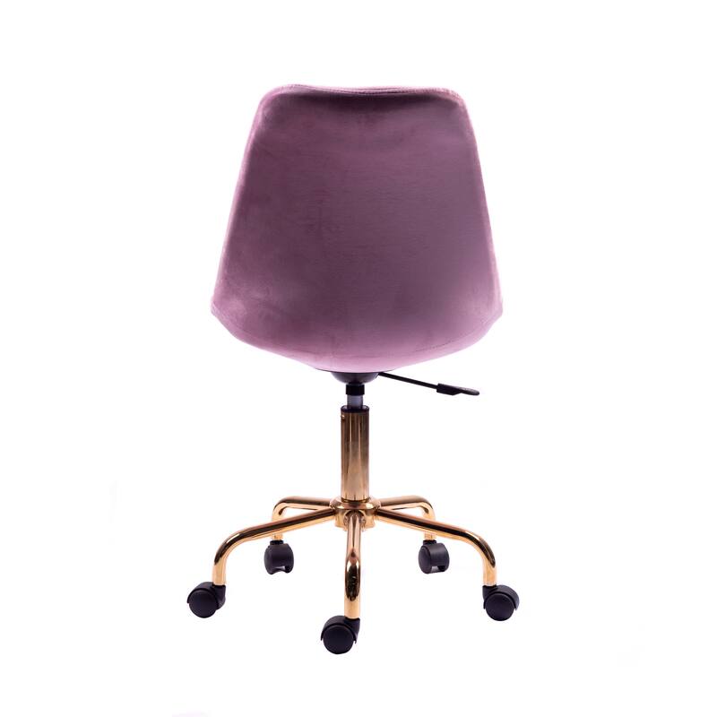 Porthos Home Ally Velvet Office Chair Gold Chrome Legs Gaslift Seat