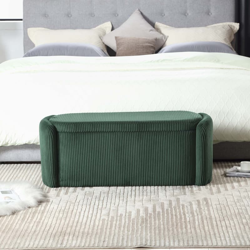 Bedroom Storage Ottoman End Bench with Safety Hinge