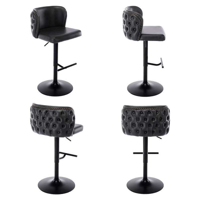 Upholstered Swivel Counter Bar Stools Set of 4