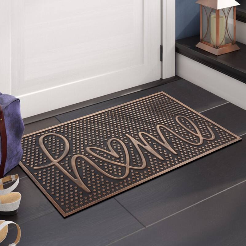 A1HC All Weather Rubber Door Mat, Dirt Grabber Durable Welcome Doormat, Pin Scrapper Doormat
