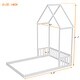 preview thumbnail 4 of 7, Full Roof-Framed Headboard Floor Bed w/Headboard Guardrails, White