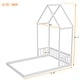 preview thumbnail 18 of 28, Full Size Pine Wood Roof-framed Headboard Floor Bed