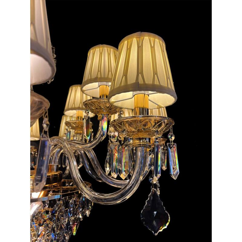 Vintage Crystal Chandelier Gold Pendant Chandelier 19 Lights