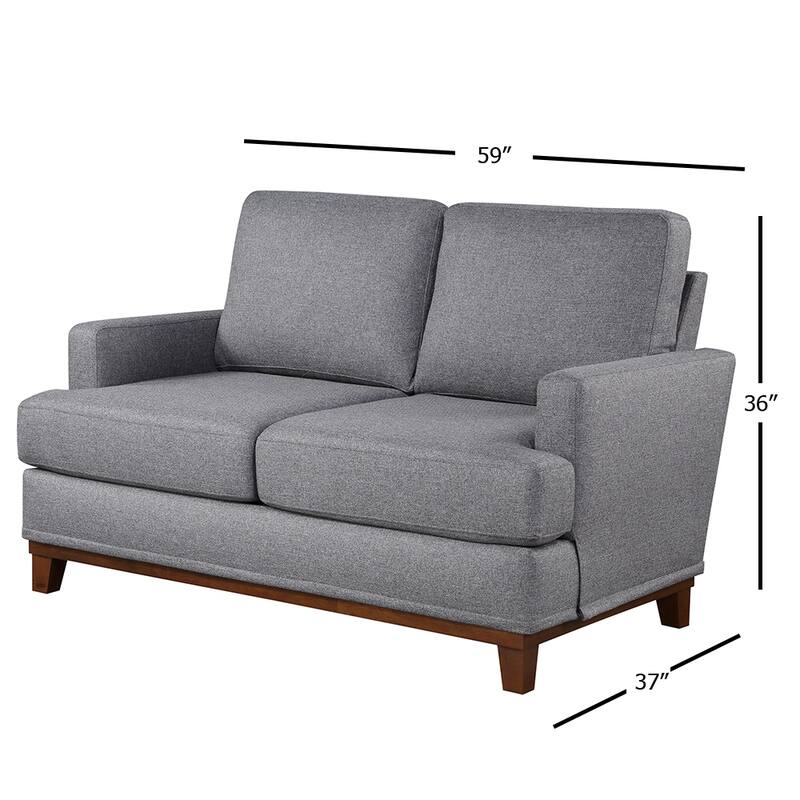 Bridgevine Home Coronado 55" Track Arm Love Seat with Wood Base