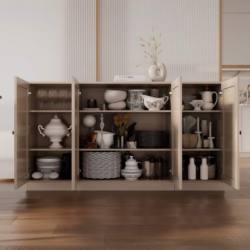 Palace Imports 100% Solid Wood 65" Sideboard with Shaker Doors and Adjustable Shelves