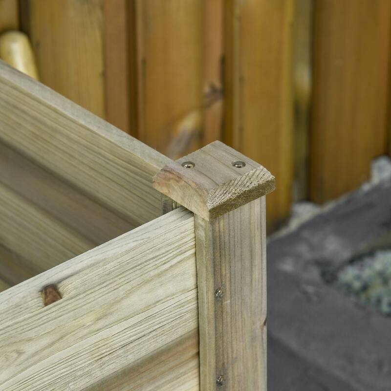 Outsunny 36" x 20" x 30" Raised Garden Bed with Legs and Shelf, Elevated Wood Planter Box, Gardening Standing Growing Bed
