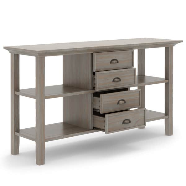 Wyndenhall Mansfield Solid Wood 54 Inch Wide Rustic Console Sofa Table 54 W X 16 D X 30 H Overstock 13917186