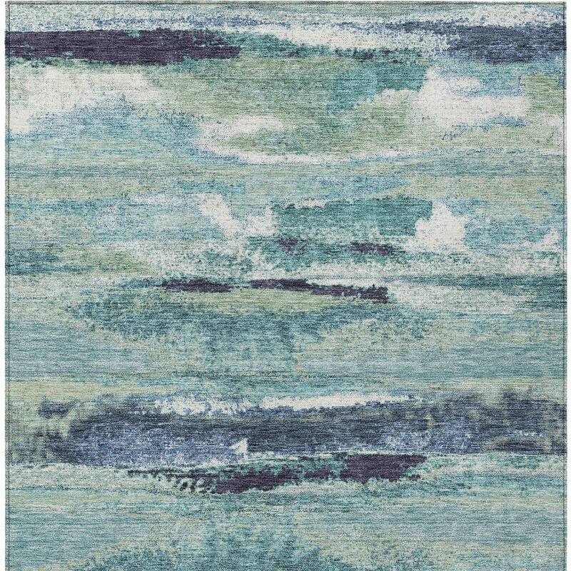 HomeRoots Abstract Transitional Rectangle Outdoor Rug