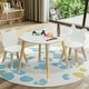 preview thumbnail 2 of 4, Round Kids' Table And Chair Set With Bear & Rabbit Backrests - N/A