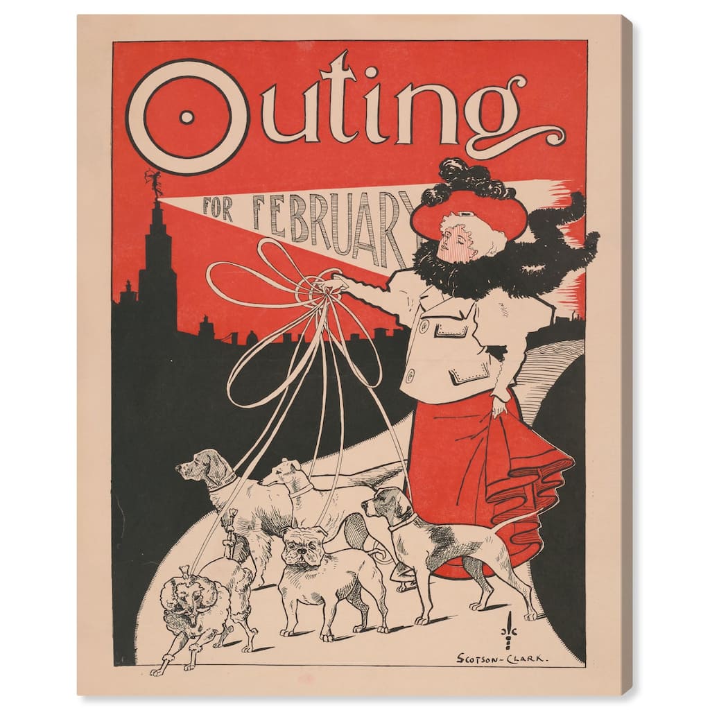 Outing for February 1896 Canvas by Art Remedy, Gallery Wrapped