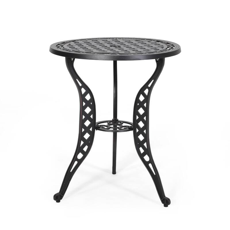 Roomfitters 3-Piece Metal Bistro Set Outdoor Patio Dining Furniture with Round Table and 2 Chairs, Black
