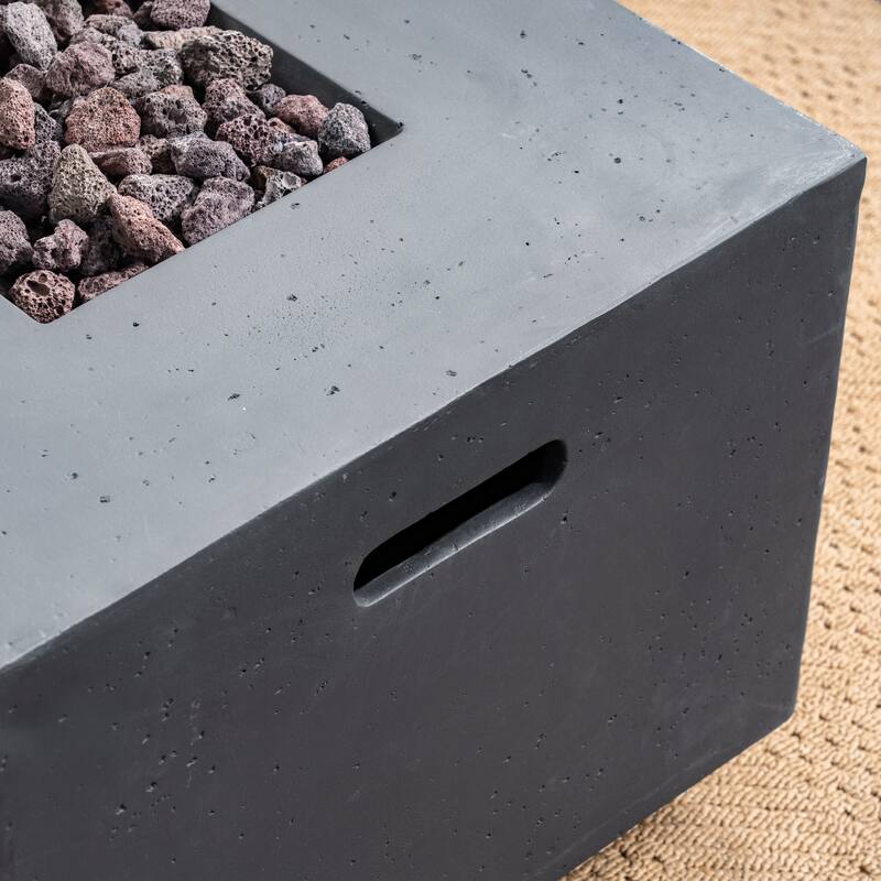 Oana Outdoor 12-Piece U-Shaped Acacia Wood Sectional Sofa Set with Fire Pit by Christopher Knight Home