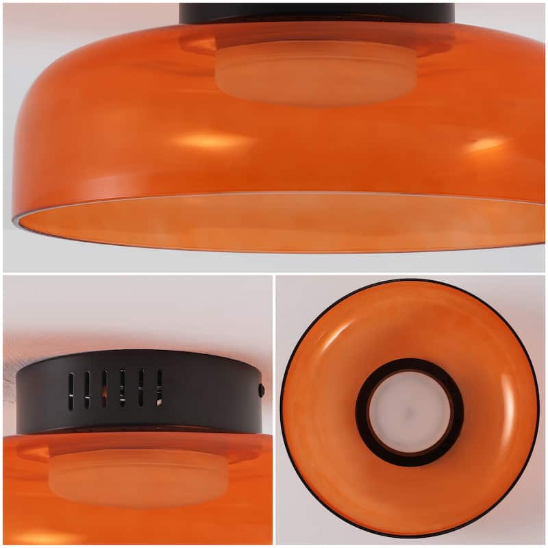 Kalmar Modern Minimalist Iron/Glass Dimmable Integrated LED Flush Mount