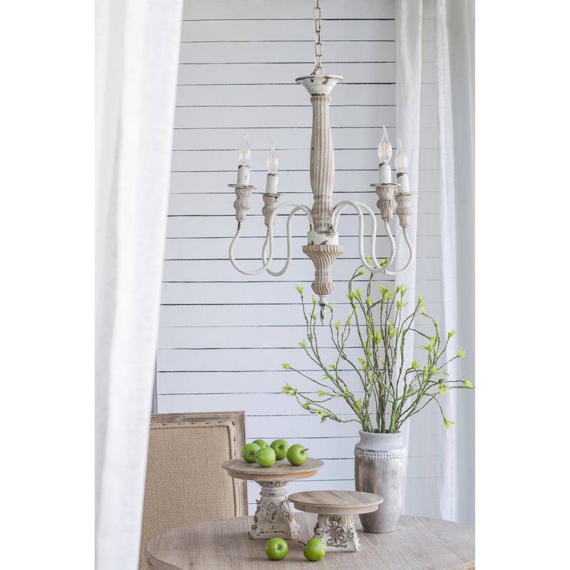 4 - Light Wood Chandelier