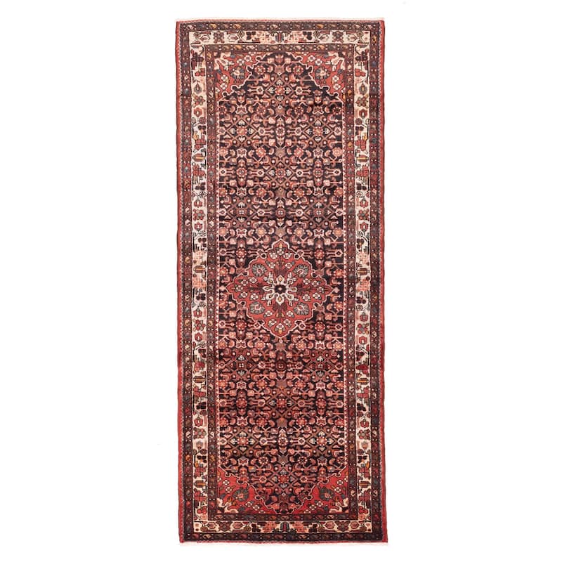 ECARPETGALLERY Hand-knotted Andelz Black, Red Wool Rug - 3'8 x 9'2