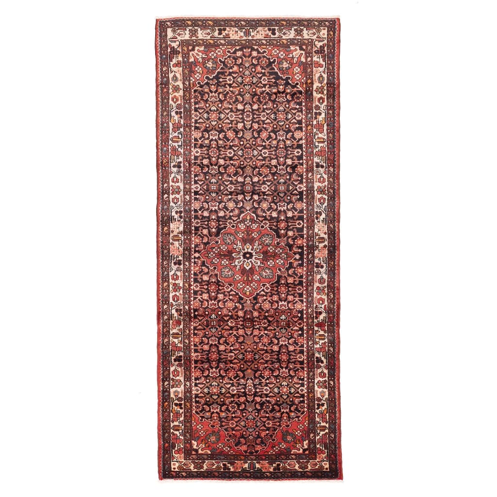 ECARPETGALLERY Hand-knotted Andelz Black, Red Wool Rug - 3'8 x 9'2