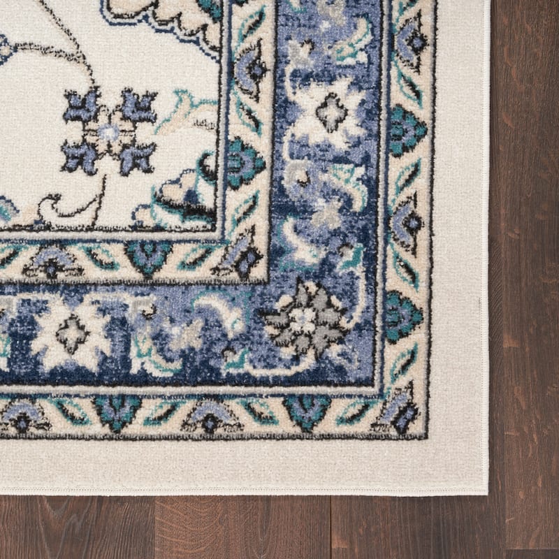 Nourison Sandy Indoor/Outdoor Persian Area Rug - 6'x9' - Ivory/Blue
