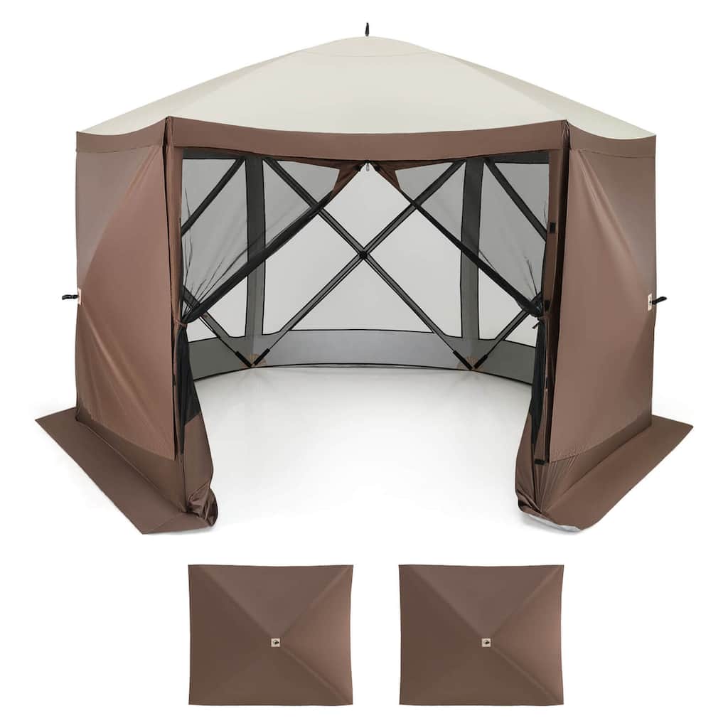 Costway 11.5 X 11.5 FT Pop-up Gazebo Tent with Mesh Netting Walls 2 - See Details