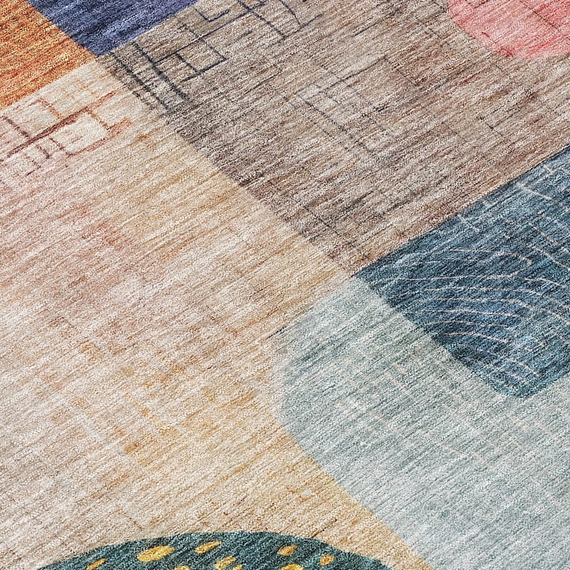 Machine Washable Indoor/ Outdoor Contemporary Geo Chantille Rug