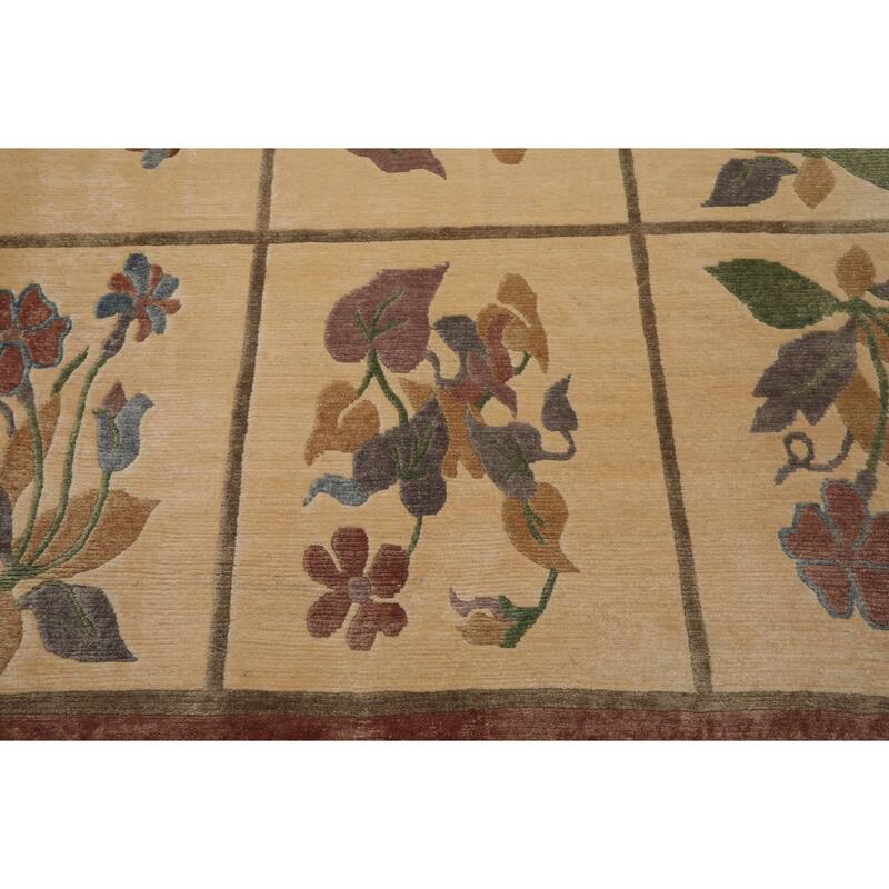 8'1''x9'8'' Hand Knotted Wool Ivory Tibetan Plush Pile Mikhaelian Rug - 8' 1'' x 9' 8''